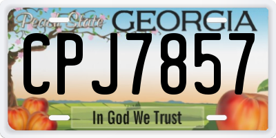 GA license plate CPJ7857