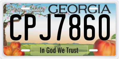 GA license plate CPJ7860
