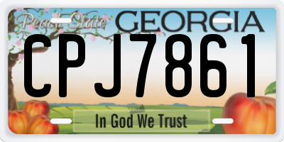 GA license plate CPJ7861