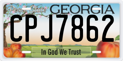 GA license plate CPJ7862