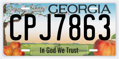GA license plate CPJ7863
