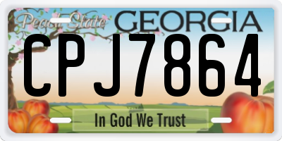 GA license plate CPJ7864