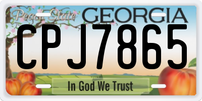 GA license plate CPJ7865