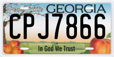 GA license plate CPJ7866