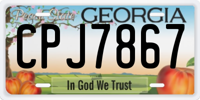 GA license plate CPJ7867