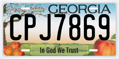 GA license plate CPJ7869