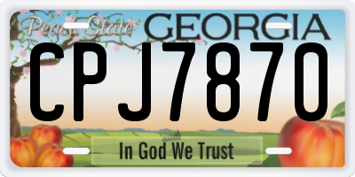 GA license plate CPJ7870