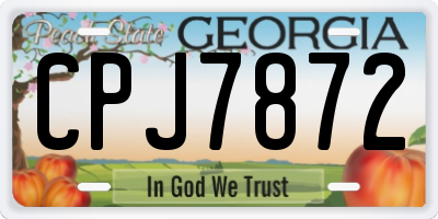 GA license plate CPJ7872
