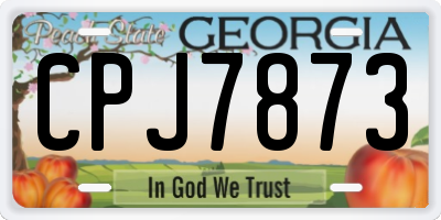 GA license plate CPJ7873