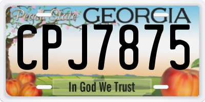 GA license plate CPJ7875