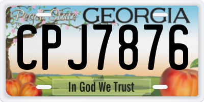 GA license plate CPJ7876