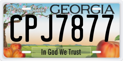 GA license plate CPJ7877