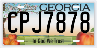 GA license plate CPJ7878