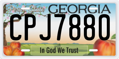 GA license plate CPJ7880