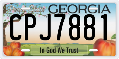 GA license plate CPJ7881