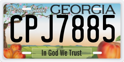 GA license plate CPJ7885