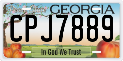 GA license plate CPJ7889