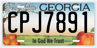 GA license plate CPJ7891
