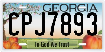 GA license plate CPJ7893
