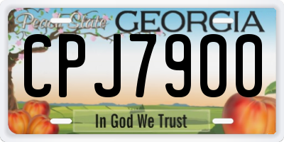 GA license plate CPJ7900