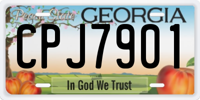 GA license plate CPJ7901