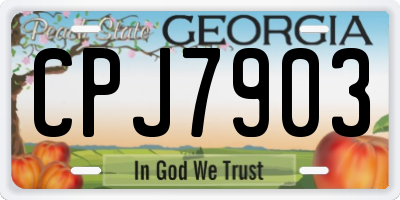GA license plate CPJ7903