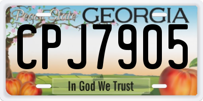 GA license plate CPJ7905