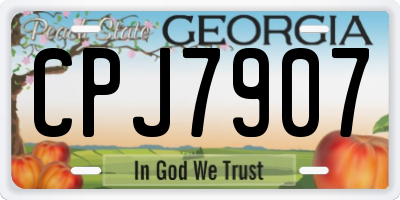 GA license plate CPJ7907