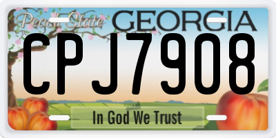 GA license plate CPJ7908