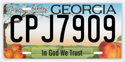 GA license plate CPJ7909