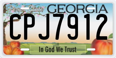GA license plate CPJ7912