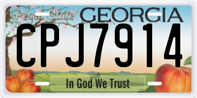 GA license plate CPJ7914