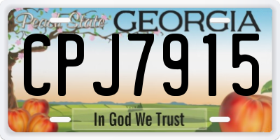 GA license plate CPJ7915