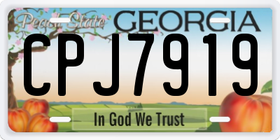 GA license plate CPJ7919