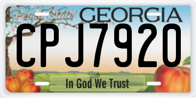 GA license plate CPJ7920