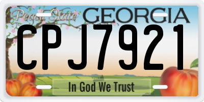 GA license plate CPJ7921