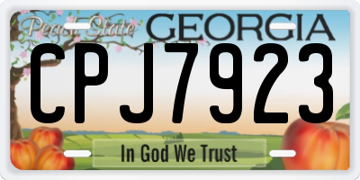GA license plate CPJ7923