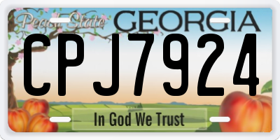 GA license plate CPJ7924