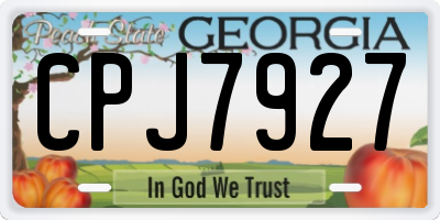 GA license plate CPJ7927