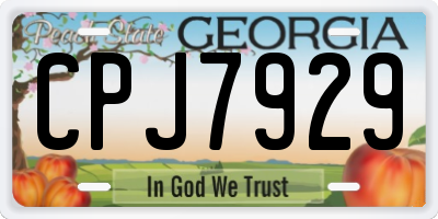 GA license plate CPJ7929