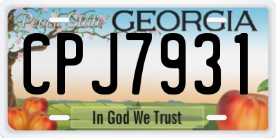 GA license plate CPJ7931