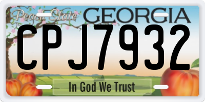 GA license plate CPJ7932