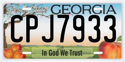 GA license plate CPJ7933