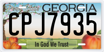 GA license plate CPJ7935