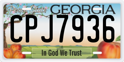 GA license plate CPJ7936