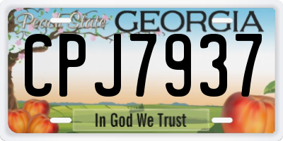 GA license plate CPJ7937