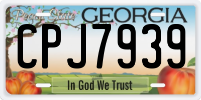 GA license plate CPJ7939