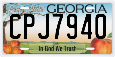 GA license plate CPJ7940
