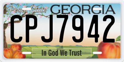 GA license plate CPJ7942