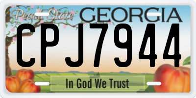 GA license plate CPJ7944